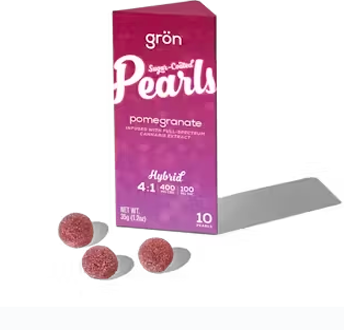 Grön - Pomegranate - Rosin Infused Pearls - 1:4 THC:CBD - 100mg